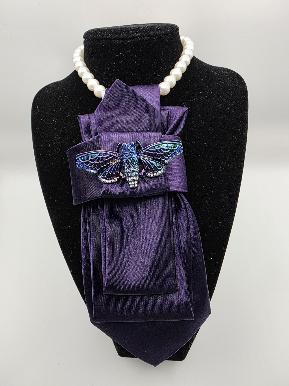Tie Necklace | Purple Satin